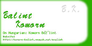 balint komorn business card